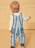 Salopette lunga un denim blu e bianco con stampa a righe LADEREK / 24H1BGJ1SALP274