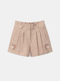 Shorts beige ricamati con pinces KISHORETTE / 24E2PFC1SHO804