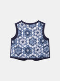 Gilet trapuntato senza maniche blu e bianco LACINDY / 24H1BFJ1CSM001