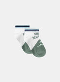 Calze Jacquard Animazione See You Next Wave bianche e turchesi KLIVAGAGE / 24E4PGR1SOQG600