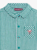 Camicia con stampa vichy verde e bianca neonato CATARCEL / 22E1BGM1CHMG627