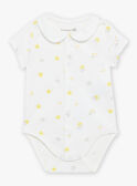 Body e shorts vaniglia con stampa nuvole e soli FOULQUES / 23E0CMT1ENS114