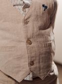 Giacca beige senza maniche in lino FAEDOUARD / 23E1BGI1VSMA013