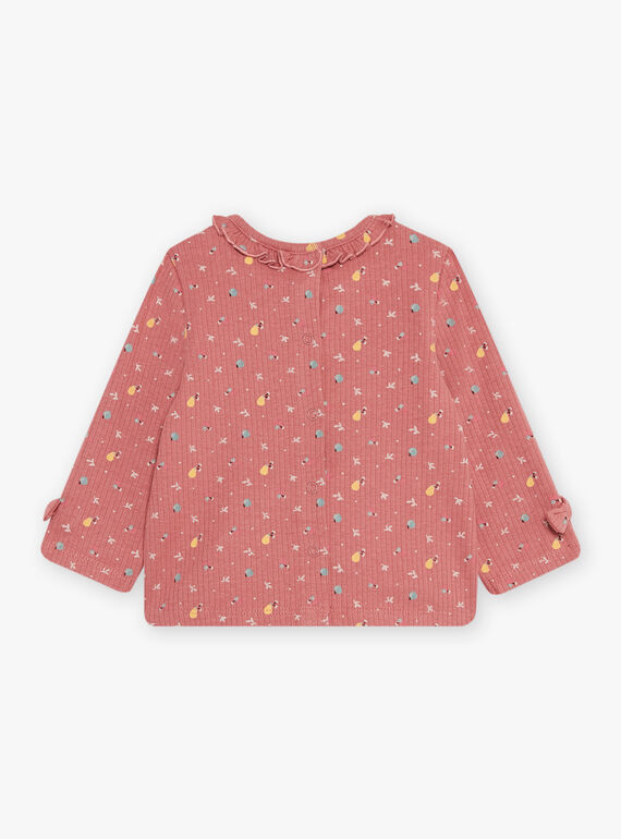 Blusa a maniche lunghe con stampa a fiori rosa antico DAKELLY / 22H1BFR1TEED332