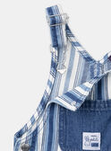 Salopette lunga un denim blu e bianco con stampa a righe LADEREK / 24H1BGJ1SALP274