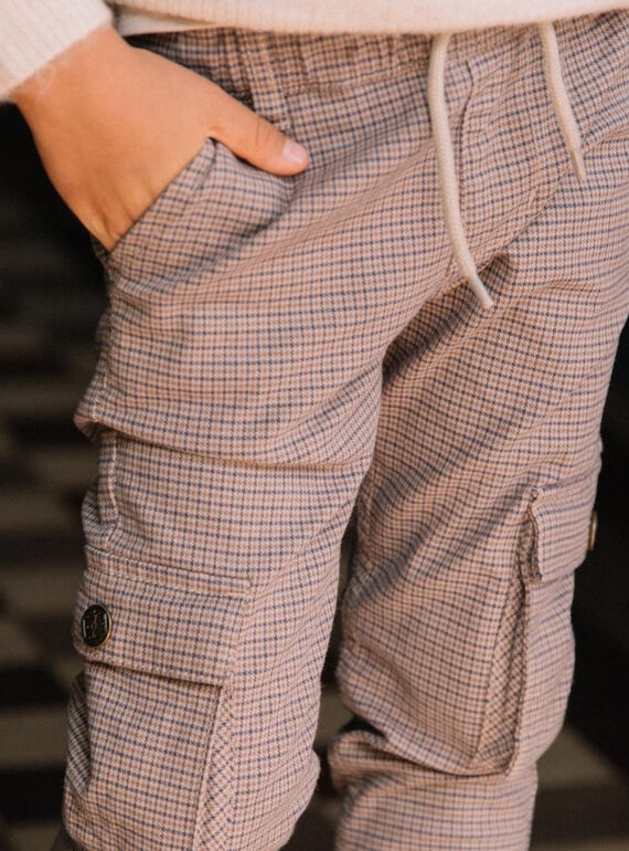Pantaloni cargo con motivo pied-de-poule DEDOUAGE / 22H3PGR2PANI814