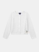Cardigan in maglia jersey bianco ricamato con fiori KRIKETTE 2 / 24E2PFB3CAR001