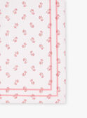 Foulard rosa a fiori  in voile di cotone FRAFOLETTE / 23E4PF51ECHD319
