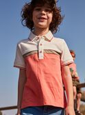 Polo ecrù e corallo bambino CUWIAGE / 22E3PGP1POL001