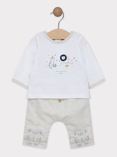 Completo giorno t-shirt in jersey scamosciato e pantaloni in twill neonato SYANGUS / 19H0CG11ENS000