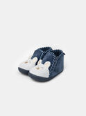 Scarpina blu con muso d'orso bianco per neonato NEANTOINE / 25F10BG31CHP070