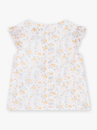 Camicia ecrù con stampa a fiori bambina CLUBETTE / 22E2PF11CHE001