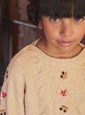 Maglione ricamato in maglia a trecce LALOLETTE / 24H2PFR1PUL001
