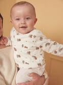 Set tutina e cardigan beige ed ecrù in velluto LOHENN / 24H0NG21ENSA011