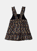 Abito navy con stampa fiori e pesci multicolore in popeline KAZAZIE / 24E1BFS2ROB718