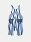 Salopette lunga un denim blu e bianco con stampa a righe LADEREK / 24H1BGJ1SALP274