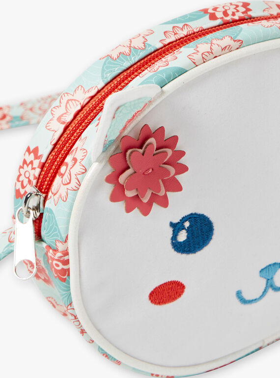 Borsa a tracolla gatto e stampa fiori di loto ZECHAETTE / 21E4PFI1BESK005
