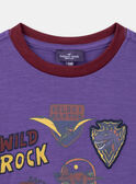 T-shirt a maniche corte viola con stampa a dinosauri KICHAGE / 24E3PGC3TMC708