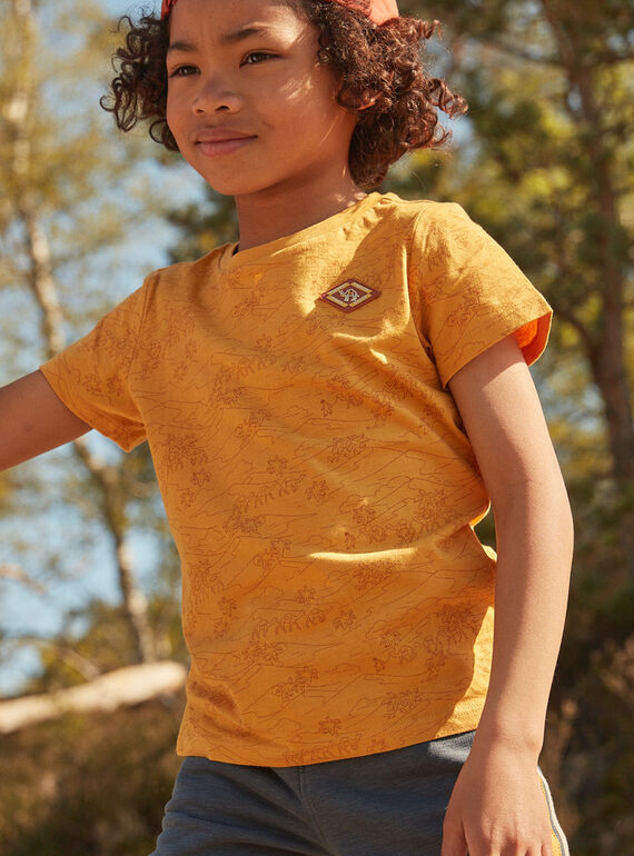 T-shirt senape con stampa deserto FLITIAGE / 23E3PGP3TMCB106