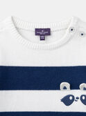 Pullover blu e bianco con stampa a righe LADAEL / 24H1BGJ1PUL001