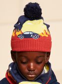Berretto navy con pompon con motivo paesaggio FRAVOTAGE / 23E4PG51BON506