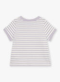 T-shirt lilla a maniche corte con stampa a righe FAOCTAVE / 23E1BGO1TMCH700