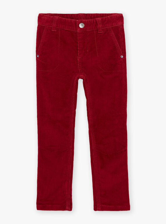 Pantaloni in velluto bordeaux DOCHINAGE / 22H3PGX1PANF512