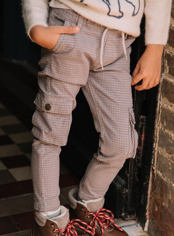 Pantaloni cargo con motivo pied-de-poule DEDOUAGE / 22H3PGR2PANI814