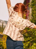 Blusa con volant e motivo a fiori KIBLETTE / 24E2PFC1CHE114