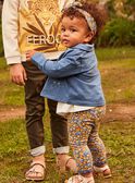 Camicia écru, leggings e fascia blu navy con stampa a fiori 23E1BF81ENS001