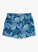 Shorts mare navy e verde con stampa foglie FISAM / 23E4BGM2MAI070