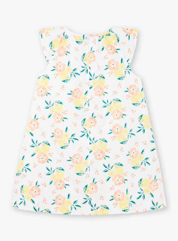 Abito bianco e giallo con stampa limone e a fiori bambina ZICITETTE / 21E2PFO1ROB000