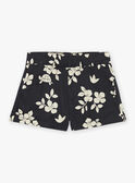 Shorts in popeline neri ardesia con stampa foglie e tartarughe FATHOMAS / 23E1BGP2SHOJ900