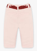 Pantaloni in twill nude e cintura con stampa a fiori neonata CABATA / 22E1BF71PAND319