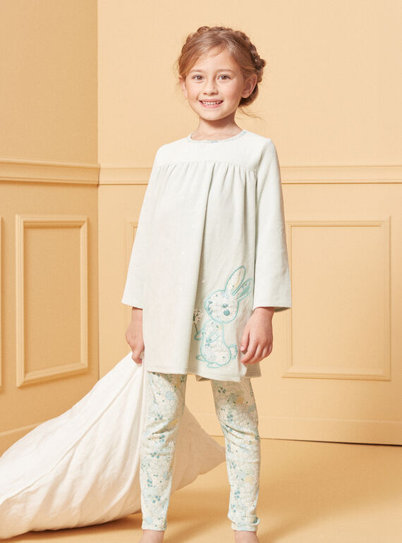 Camicia da notte in ciniglia con coniglio LUIMIETTE / 24H5PF32CHNG632