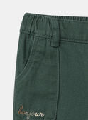Pantaloni risvoltabili verde scuro per neonato NAFLO / 25H1BGS2PAN608
