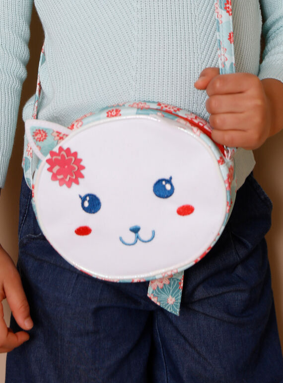 Borsa a tracolla gatto e stampa fiori di loto ZECHAETTE / 21E4PFI1BESK005