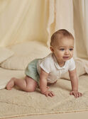 Set body ecrù con collo e bloomer verde nascita unisex COLOAN / 22E0CMI1ENS203