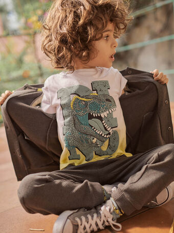 T-shirt tie & dye gialla motivo dinosauro fantasia bambino CATICHAGE / 22E3PGB2TMC116