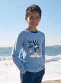T-shirt in jersey azzurro con tasso chitarrista LETICHAGE / 24H3PGJ1TMLC236