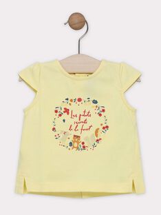 Baby girls' light-yellow T-shirt with printed design on front SAAVRIL / 19H1BF21TMCB115
