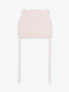 Berretto rosa gatto in maglia foderata neonata CIMARIE / 22E4BFG2BON301
