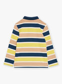 Polo navy, beige e verde con stampa a righe GEPOLAGE / 23H3PG81POL715