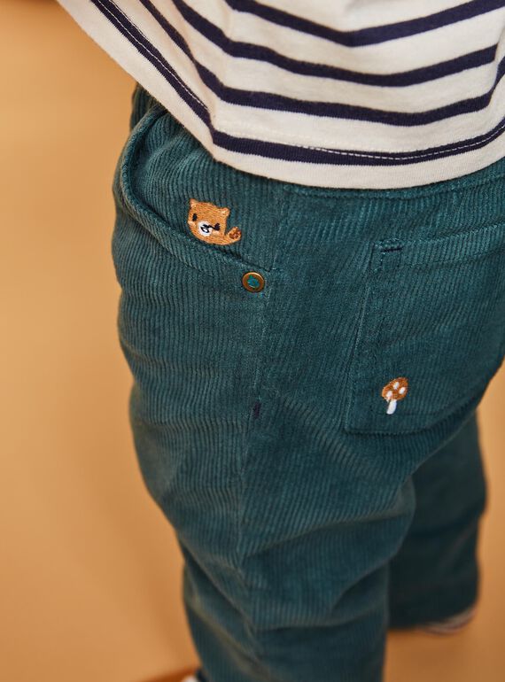 Pantaloni in velluto a costine petrolio DANOE / 22H1BGU2PAN714