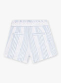 Shorts ecrù a righe e ricami bambina CYASHOETTE / 22E2PFK1SHO001