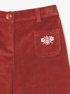 Pantaloni larghi rosso scuro bambina BUBLETTE / 21H2PFJ1PAN821
