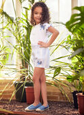 Shorts ecrù a righe e ricami bambina CYASHOETTE / 22E2PFK1SHO001