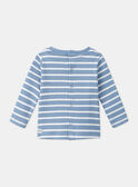 T-shirt alla marinata blu pastello ed ecrù LADREDO / 24H1BGJ1TMLC236