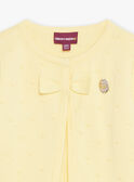 Cardigan motivo a pois e fiocco giallo pastello neonata CASABINE / 22E1BFN1CARB115