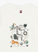 Body T-shirt ecrù e motivi animali e giungla neonato CAKILLIAN / 22E1BG91BOD001